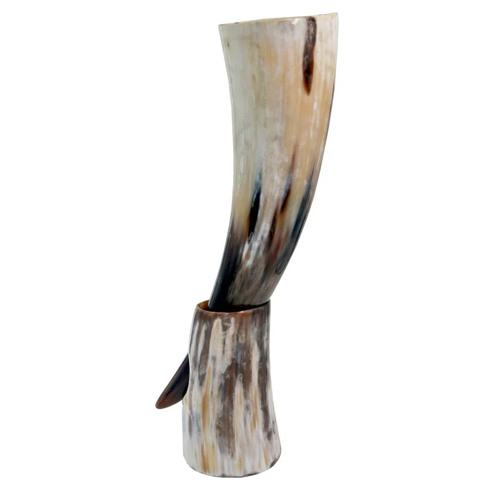 Corne à Boire Viking Clair Avec Socle - Image 3
